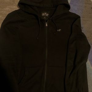 Black hollister zip up jacket